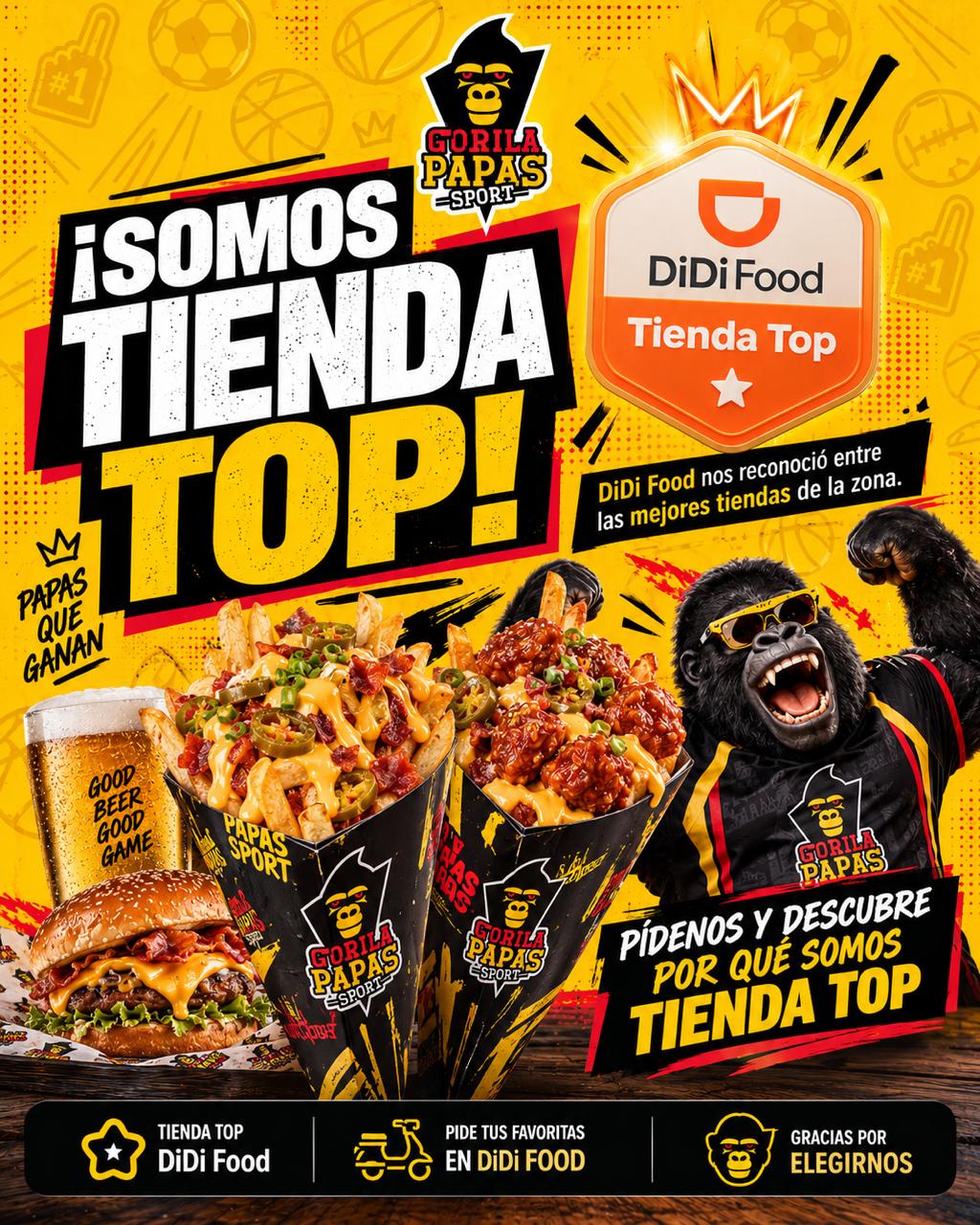Gorila Papas Sport Top Rated en DiDi Food